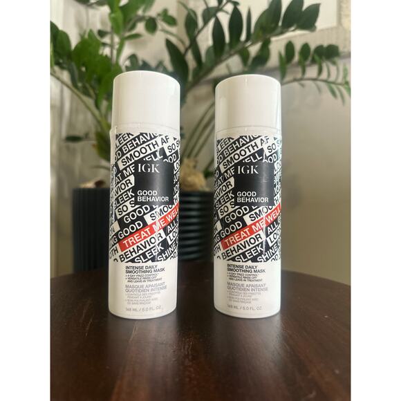 IGK Good Behavior Intense Daily Smoothing Mask Frizz Control 2-5 oz Bottles - Picture 1 of 5
